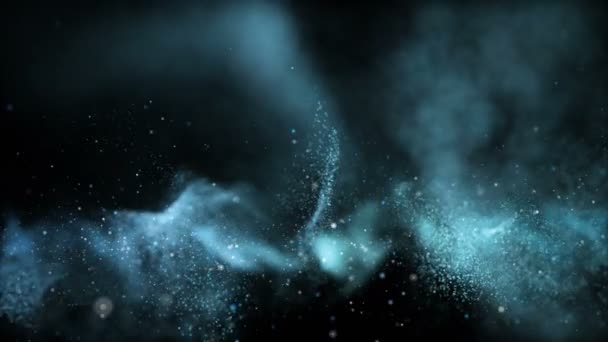 Futuristic Video Animation Wave Object Glittering Particles Slow Motion 4096X2304 — Stock Video