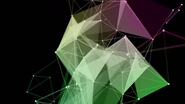 Plexus Futuriste Animation Vidéo Avec Changement Couleur Triangles Lumineux Ralenti — Video