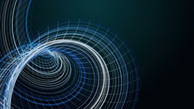 Parçacık çizgili nesne ile gelecek video animasyonu yavaş çekimde, 4096x2304 döngü 4K