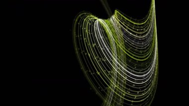 Parçacık şeritli nesne ile gelecek ekolojik video animasyonu, 4096x2304 döngüsü 4K