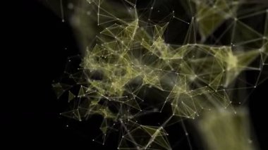 Yavaş çekimde parıldayan üçgenlerle gelecekteki pleksus video animasyonu, 4096x2304 döngüsü 4K