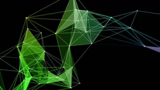 Plexus futuriste animation vidéo avec changement de couleur triangles lumineux au ralenti, boucle 4096x2304 4K 