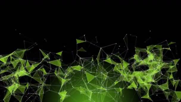 Animación Ecológica Plexo Futurista Con Triángulos Brillantes Cámara Lenta Bucle — Vídeo de stock
