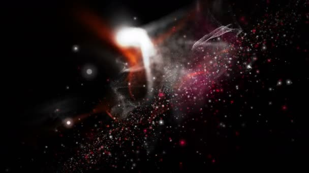 Φουτουριστικό Βίντεο Animation Κυματικό Αντικείμενο Και Σωματίδια Glitter Αργή Κίνηση — Αρχείο Βίντεο