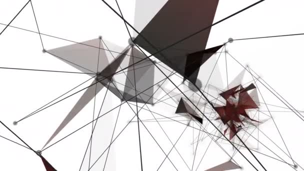 Fantastique animation vidéo plexus avec des triangles modernes au ralenti, boucle 4096x2304 4K