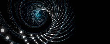 Gelecekçi parçacık çizgisi panorama arkaplan tasarımı illüstrasyonu