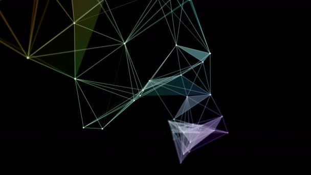 Plexus Futuriste Animation Vidéo Avec Changement Couleur Triangles Lumineux Ralenti — Video