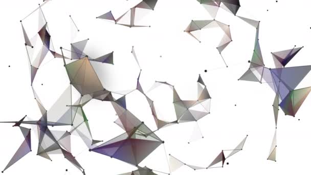 Fantástica Animación Vídeo Plexo Con Triángulos Modernos Cámara Lenta 4096X2304 — Vídeo de stock