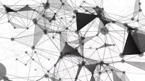 Fantastique animation vidéo plexus avec des triangles modernes au ralenti, boucle 4096x2304 4K