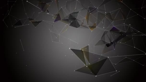 Fantastique Animation Vidéo Plexus Avec Des Triangles Modernes Ralenti Boucle — Video