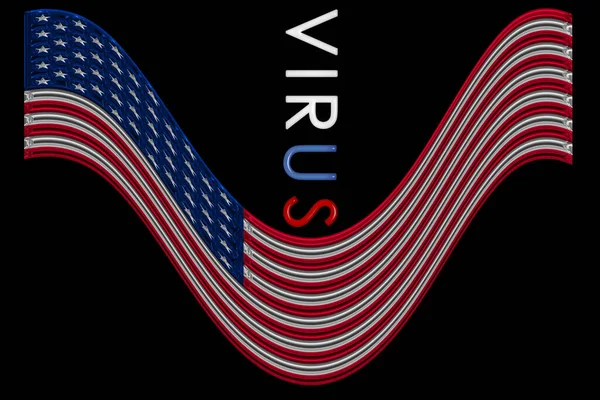 Usa Flag Crisis Virus Setting States Pressure — Stock Photo, Image