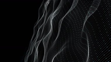 Yavaş çekimde dalga nesnesi ile fantastik video animasyonu, 4096x2304 döngü 4K