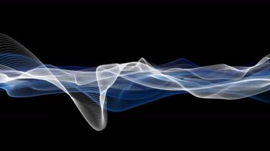 Yavaş çekimde dalga nesnesi ile gelecek video animasyonu, 4096x2304 döngü 4K