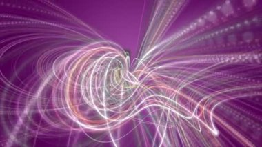 Yavaş çekimde bükülmüş çizgili nesne ile fantastik video animasyonu, 4096x2304 döngü 4K