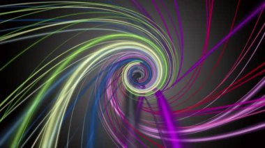 Yavaş çekimde bükülmüş çizgili nesne ile fantastik video animasyonu, 4096x2304 döngü 4K