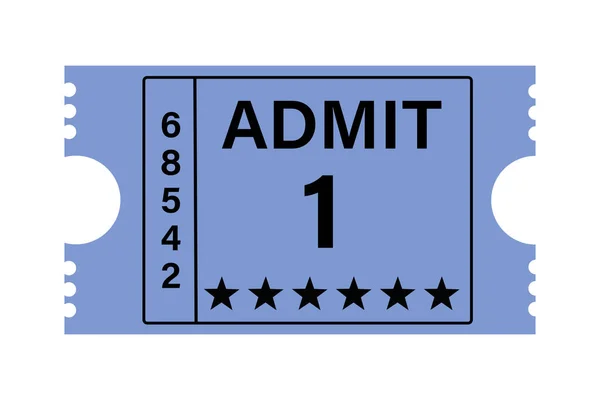 テキスト付きのレトロなデザインの映画チケットのイラスト許可1 青の色で — ストック写真