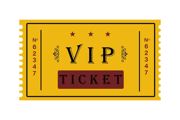 Metin VIP Biletli, altın rengi retro tasarımı olan bir sinema bileti tasviri.