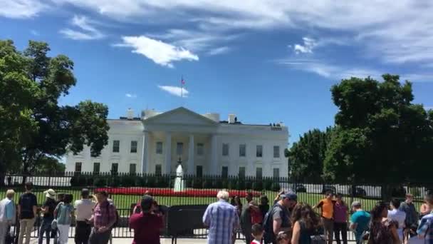 Washington Ηνωμένες Πολιτείες Ιουνίου 2017 Τουρίστες Μπροστά Από Λευκό Οίκο — Αρχείο Βίντεο