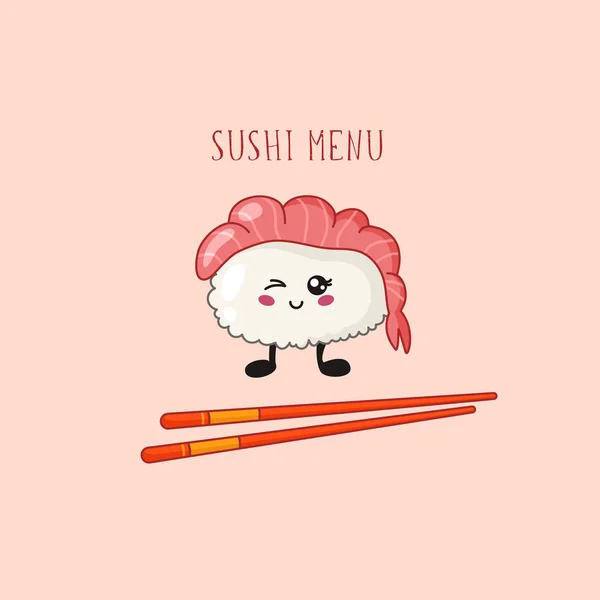Zestaw sushi kawaii — Wektor stockowy