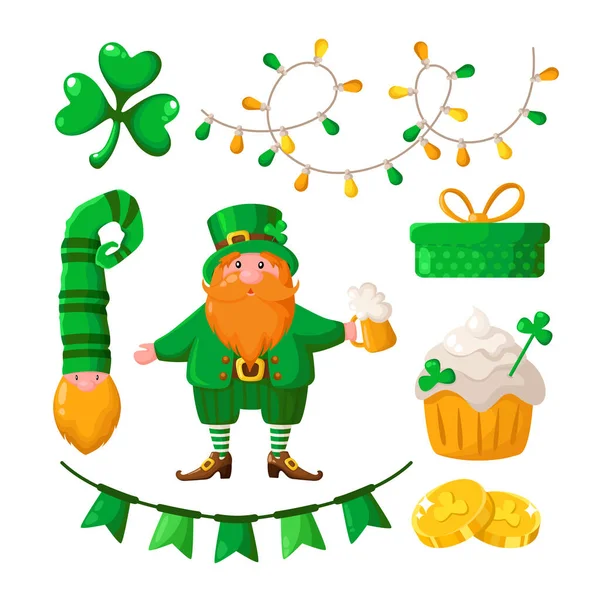 Mise en scène de la bande dessinée Saint Patricks Day — Image vectorielle