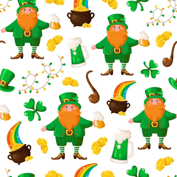 Saint Patrick jour motif sans couture — Image vectorielle