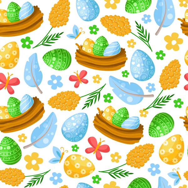 Cartoon easter day seamless pattern — Stock Vector