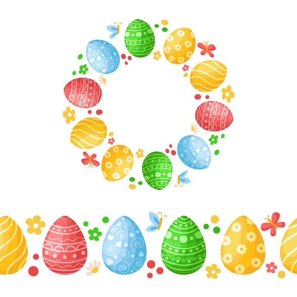 Dessin animé Pâques jour ensemble — Image vectorielle