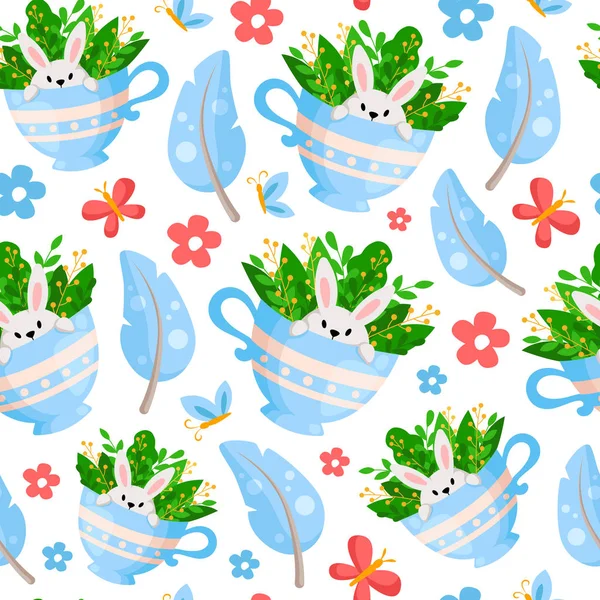 cartoon easter day seamless pattern