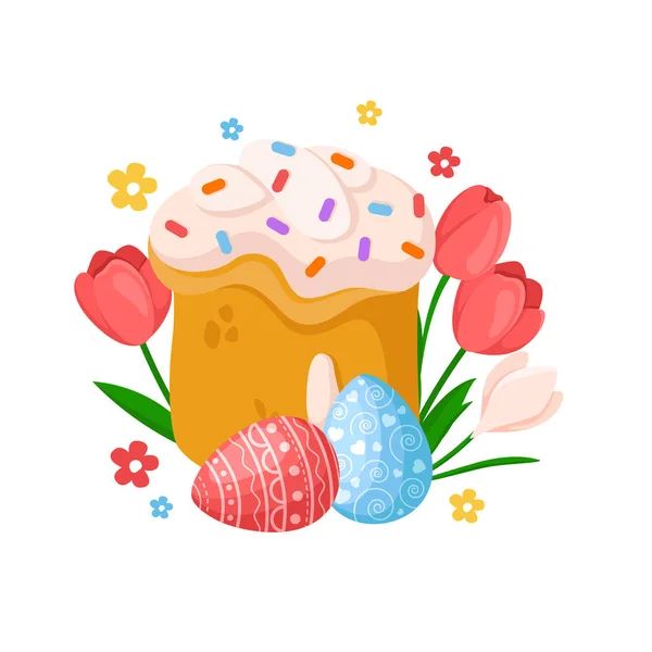 Dessin animé Pâques jour ensemble — Image vectorielle