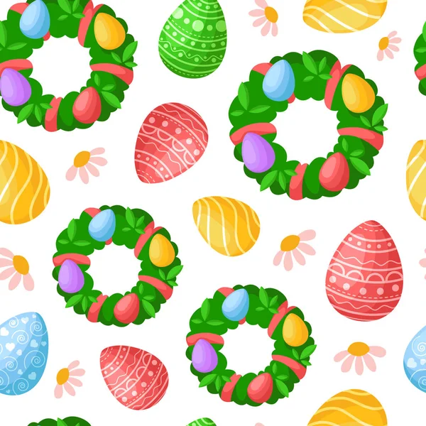 Dessin animé Pâques jour modèle sans couture — Image vectorielle