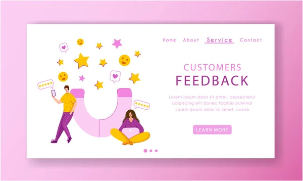 Concepto de retroalimentación del cliente - vector — Archivo Imágenes Vectoriales