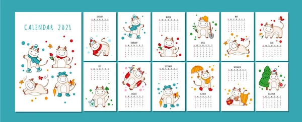 White ox calendar or planner — Stock Vector