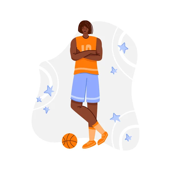 Концепция баскетболистки — стоковый вектор