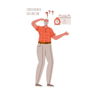 Bunama belirtileri olan yaşlı insanlar.