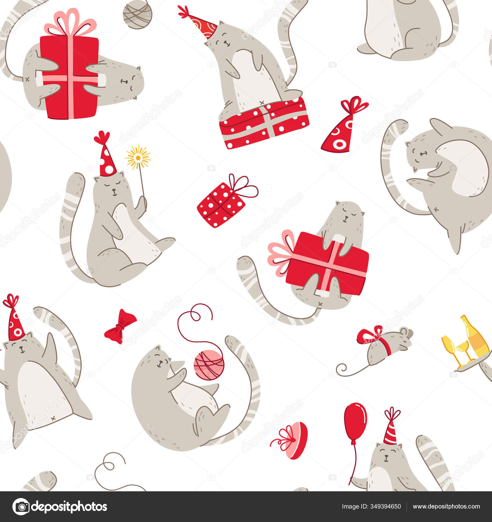 Motif De Fete D Anniversaire Chats Vecteur Image Vectorielle Sunniwa C Motif De Fete D Anniversaire Chats Vecteur Image Vectorielle Sunniwa C
