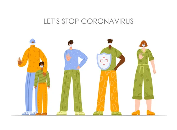 Romantik koronavirüs düz insanlar — Stok Vektör