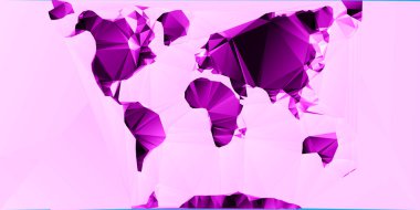 Çokgen Dünya Haritası okyanus ve gölgeler ile yere