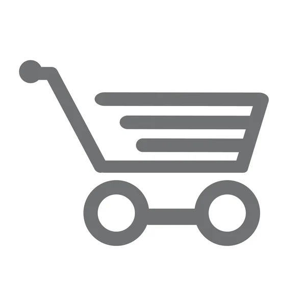 Simple Grey Shopping Cart — Stock Vector