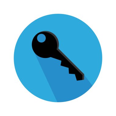 Seyahat ve otel için uzun gölge ile düz simgesi anahtar