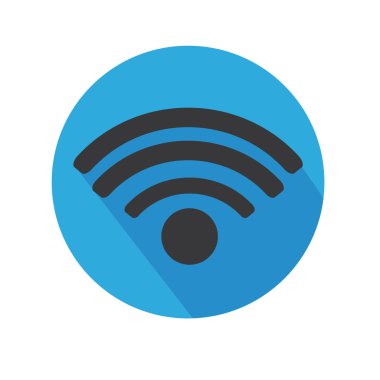 Seyahat ve otel için uzun gölge ile düz simgesi kablosuz