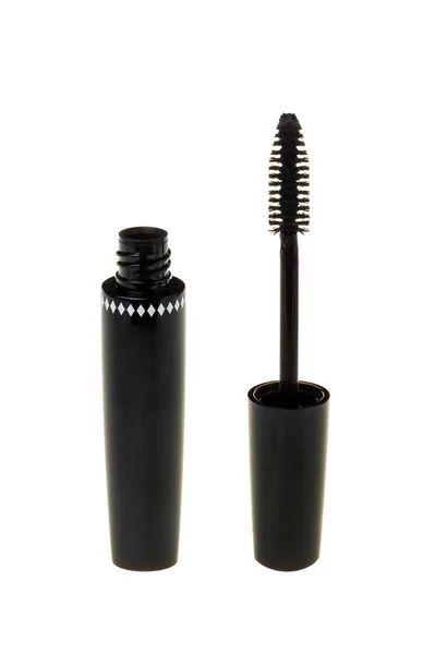 Mascara Noir Récipient Brosse Isolé — Photo