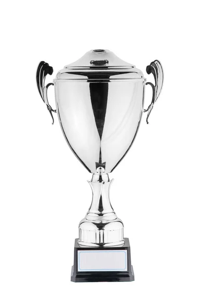 Beautiful Silver Cup Isolated Background First Place — Stock Photo, Image