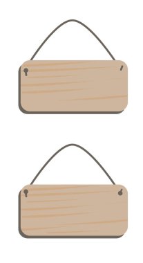 Yazı için boş tahta levhalar. Vektör deposu.