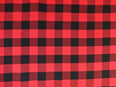 Pamuk Kumaş siyah ve kırmızı kareli