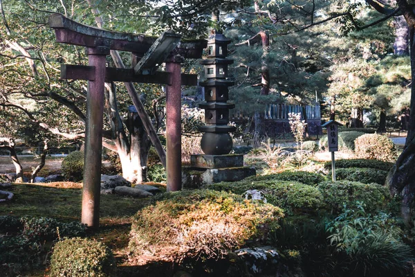 Portão Japonês Pagode Jardim Estilo Clássico Kenrokuen Kanazawa Japão — Fotografia de Stock