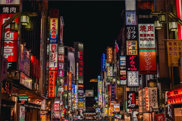 Mare Cartelloni Pubblicitari Neon Kabukicho Shinjuku Tokyo Giappone — Foto Stock