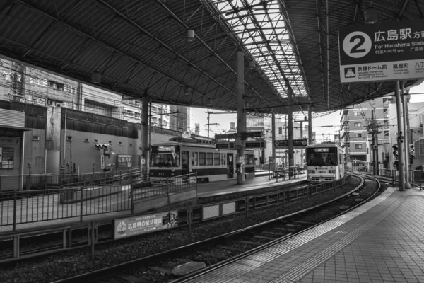 Hatchobori Tranvía Viejo Estación Tranvía Hiroshima Japón — Foto de Stock