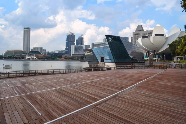 Singapore Waterkant Met Artscience Museum Louis Vuitton Store Marina Bay — Stockfoto