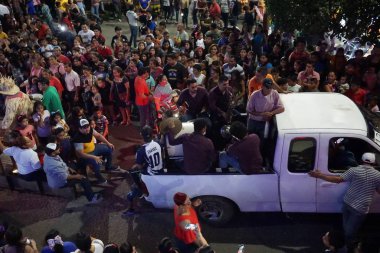 Comalcalco, Tabasco / Mexico - 30 Aralık 2019: Yeni Yıl Arifesi 'nin geçit töreni 