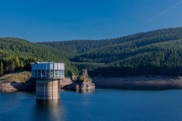 Herfstwandeling Rond Smalle Waterdam Het Thüringer Woud Tambach Dietharz Duitsland — Stockfoto